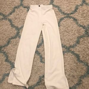 White flare pants